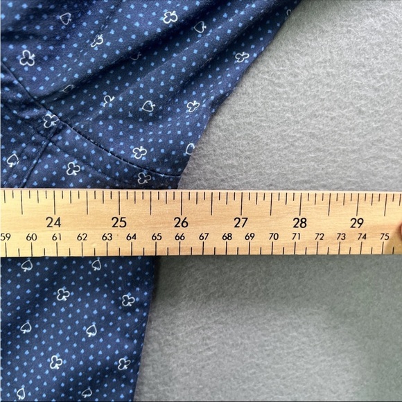 Au Noir Men's Shirt Button Up Long Sleeve Size 8 4XL Blue Abstract Poker - Picture 7 of 8